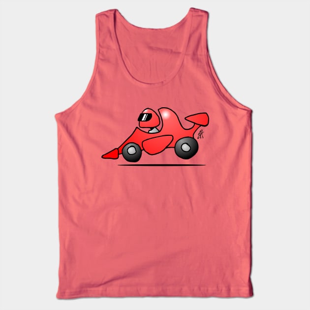 Red race car Tank Top by Cardvibes